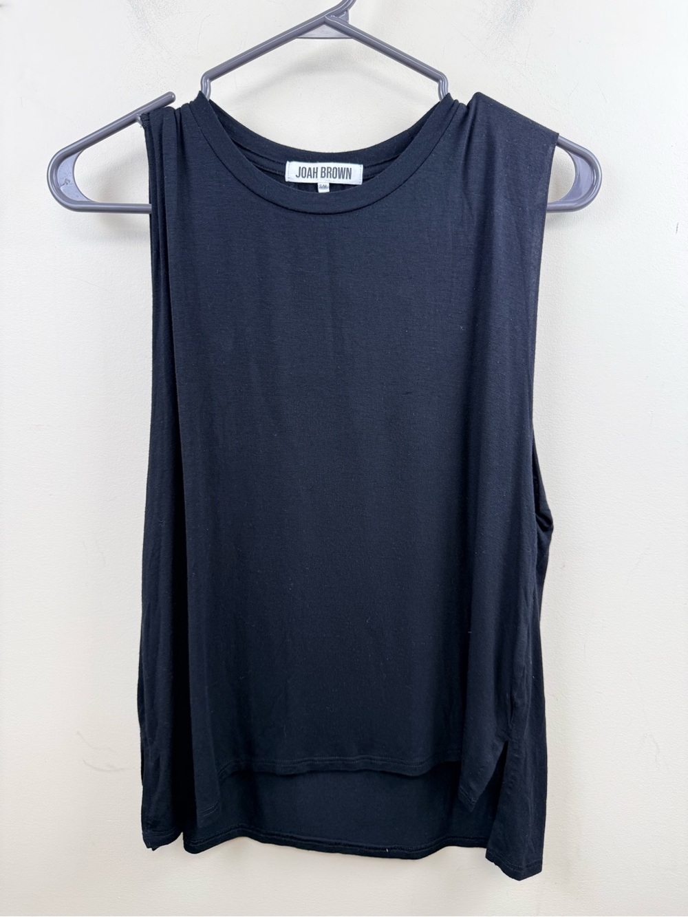 Joah brown black sleeveless top small medium Euc